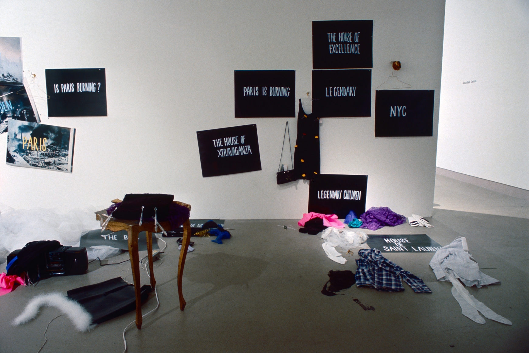 Karen Kilimnik, Paris is Burning (1991) / Is Paris Burning ? (1944), 1992, Installation view: ICA Philadelphia, 1992