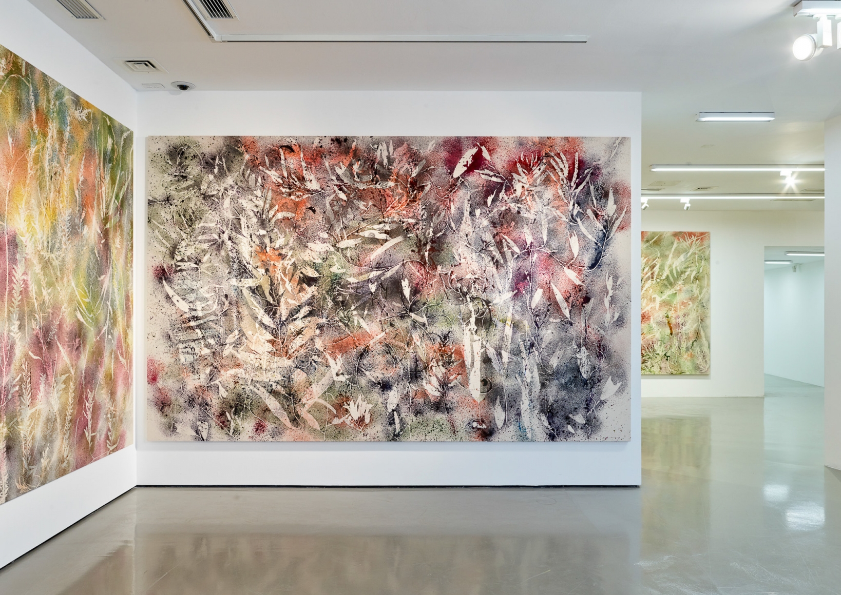 Sam Falls, Installation view: Nature Is The New Minimalism, MART, Galleria Civica, Trento, Italy, 2018. Photo: Bianca Lampariello