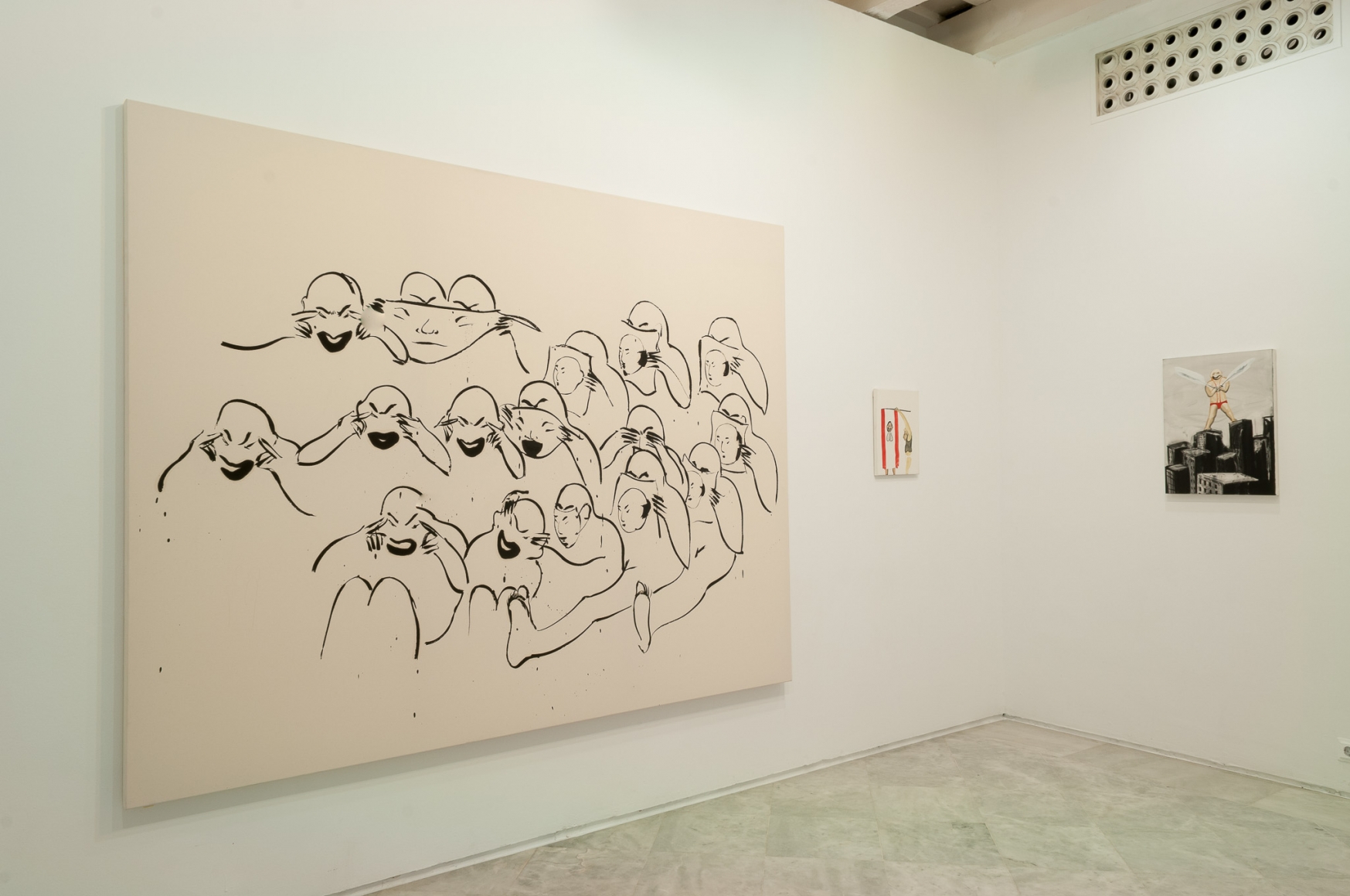 Installation view: Tala Madani, Rear Projection, Centro Andaluz de Arte Contemporáneo, Seville, 2014