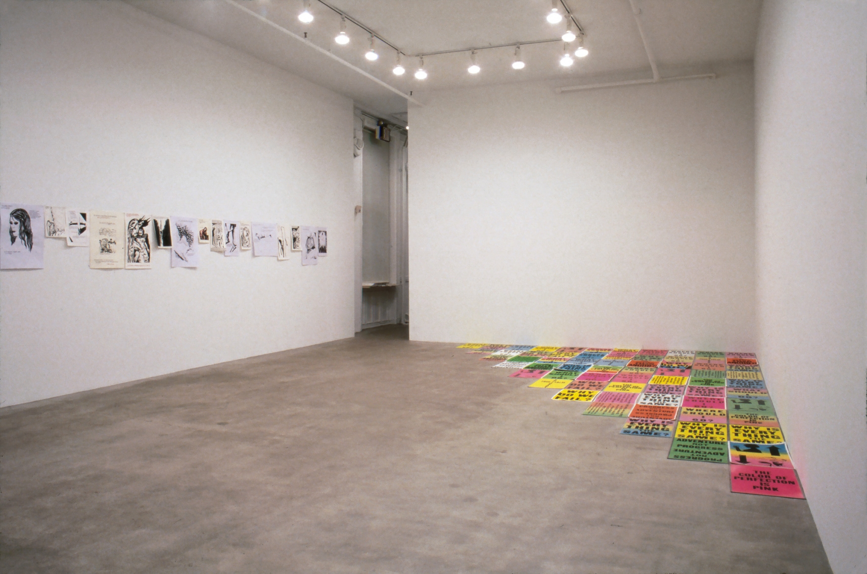 Karen Kilimnik, Raymond Pettibon, Allen Ruppersberg, Installation view: 303 Gallery, New York, 1991