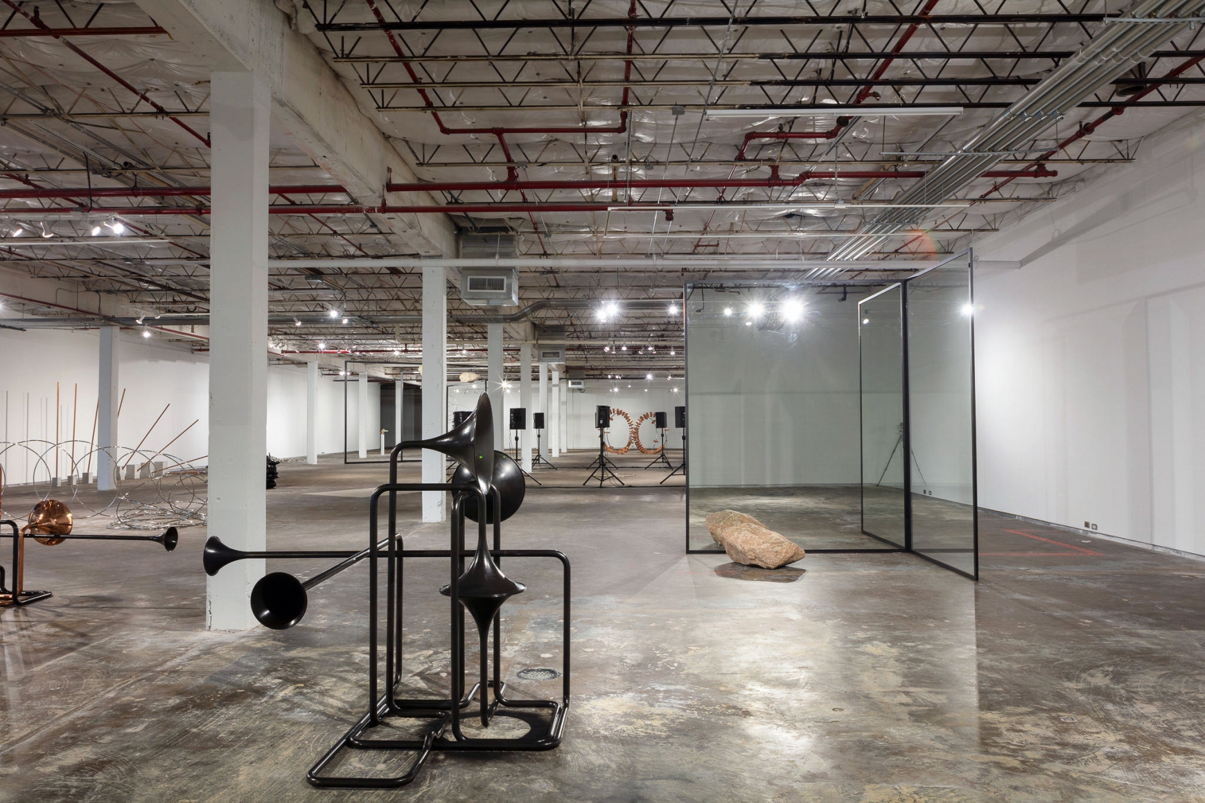 Installation view: Alicja Kwade, Moving in Glances, Dallas Contemporary, TX, Photo: Todora Photography LLC