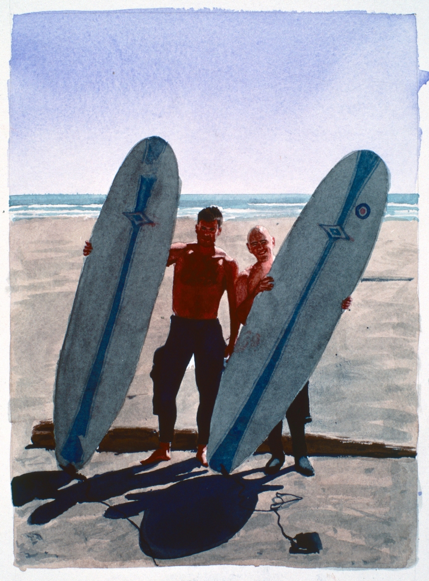 Tim Gardner, Untitled (Matt & S with surfboards: Malibu), 1999