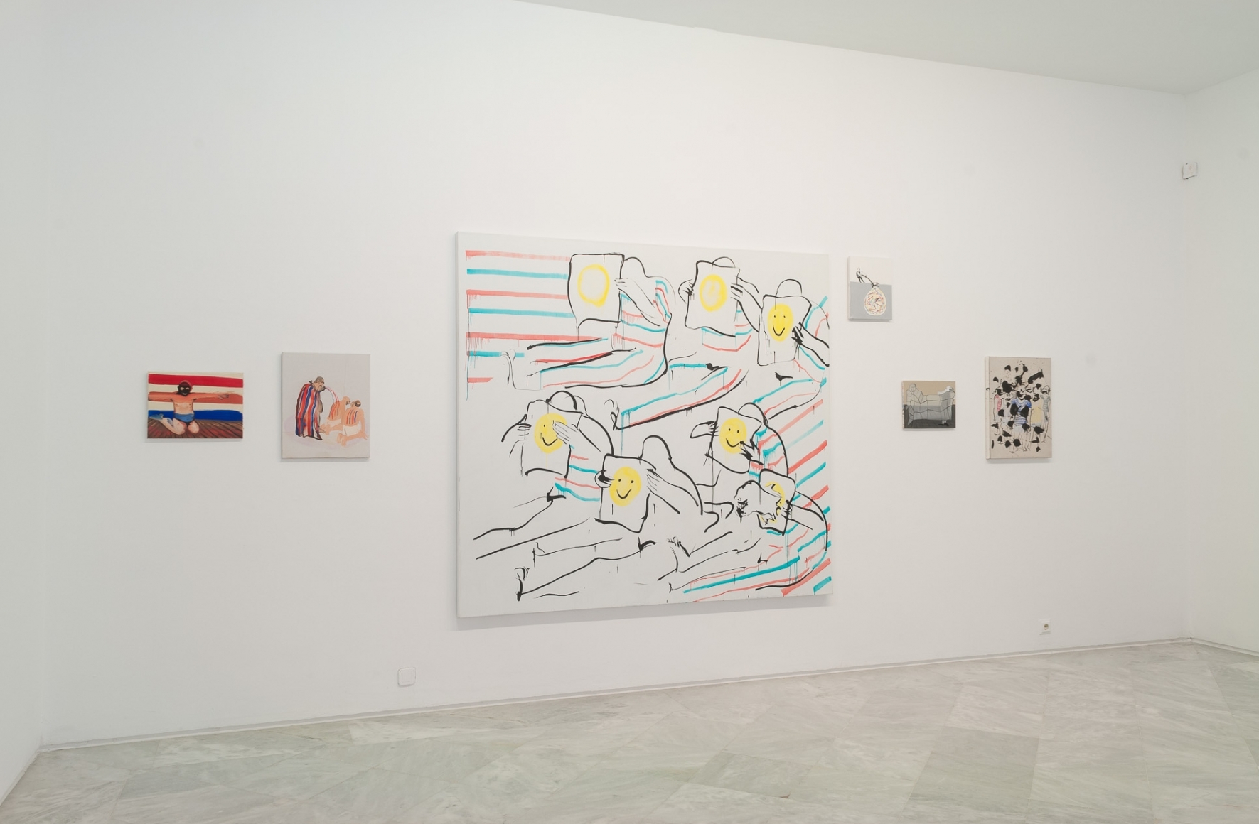 Installation view: Tala Madani, Rear Projection, Centro Andaluz de Arte Contemporáneo, Seville, 2014