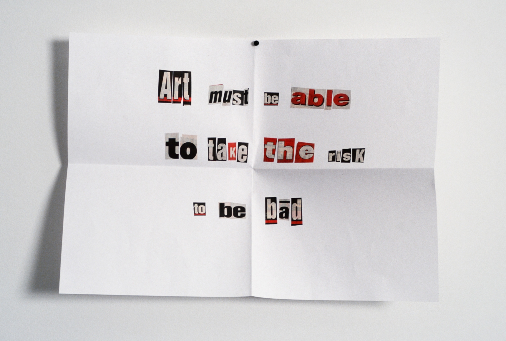 Hans-Peter Feldmann, Art must have the freedom to be bad