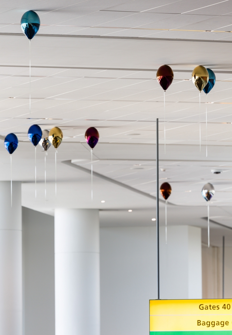 Installation View: Jeppe Hein, All Your Wishes, LaGuardia Airport’s Terminal B, 2020, Commissioned by LaGuardia Gateway Partners in partnership with Public Art Fund for LaGuardia Airport’s Terminal B
