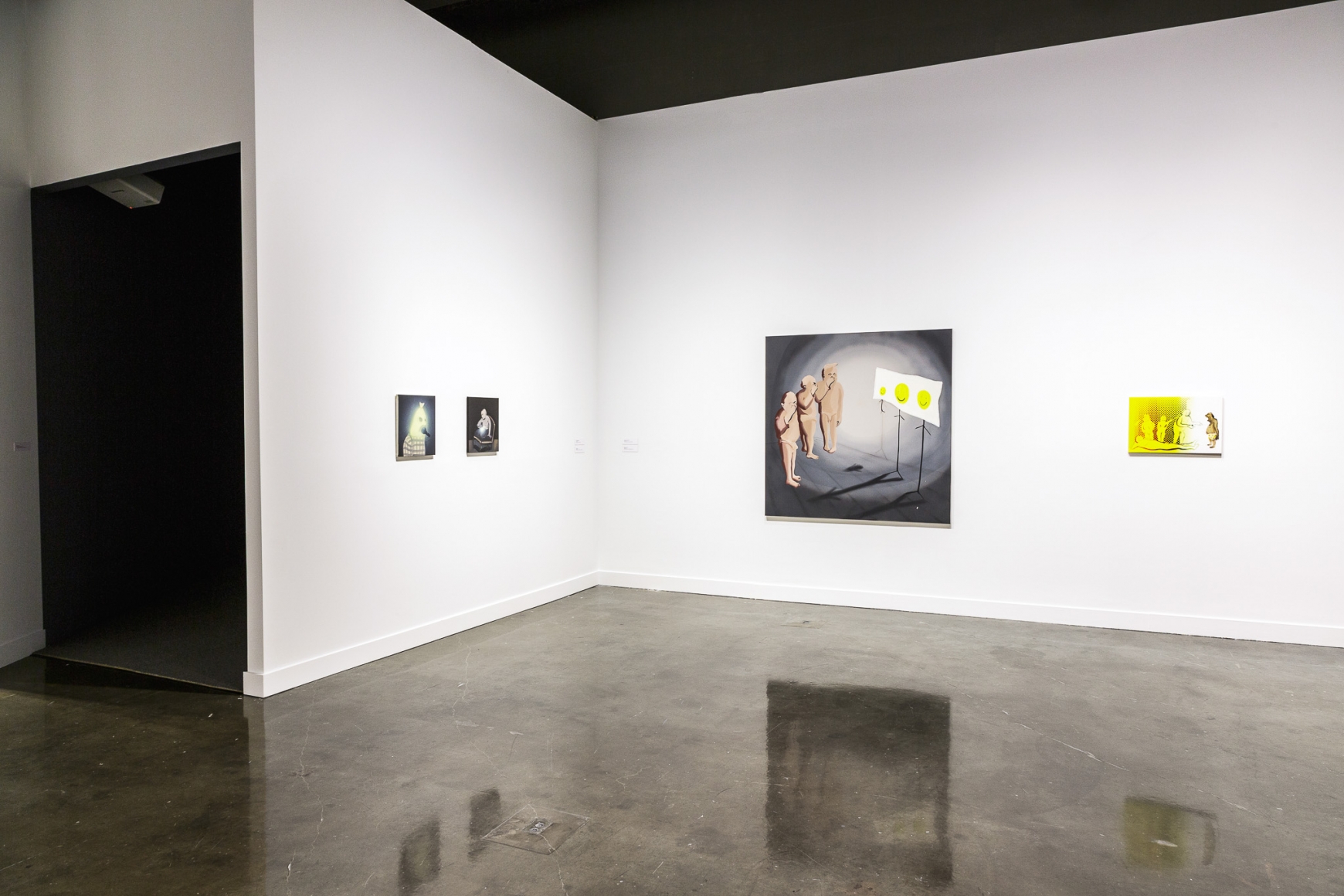 Installation view: Tala Madani: First Light, MIT List Visual Arts Center, 2016