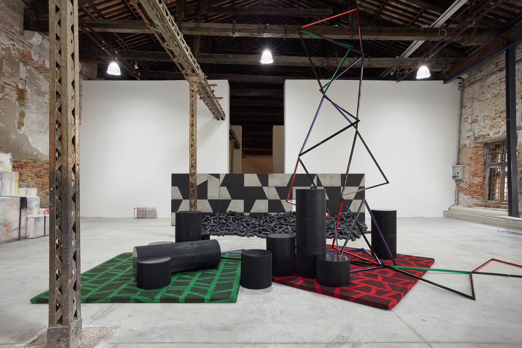 Eva Rothschild, Princess, 2019, Steel, hand-dyed cotton, wax, jesmonite, resin, paint, fiberglass, foam, polystyrene, plywood
