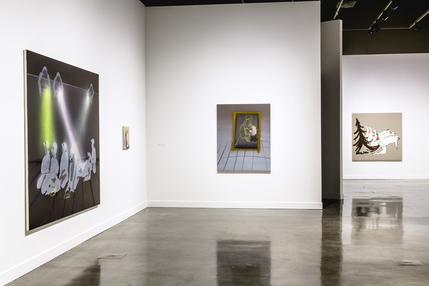Installation view: Tala Madani: First Light, MIT List Visual Arts Center, 2016