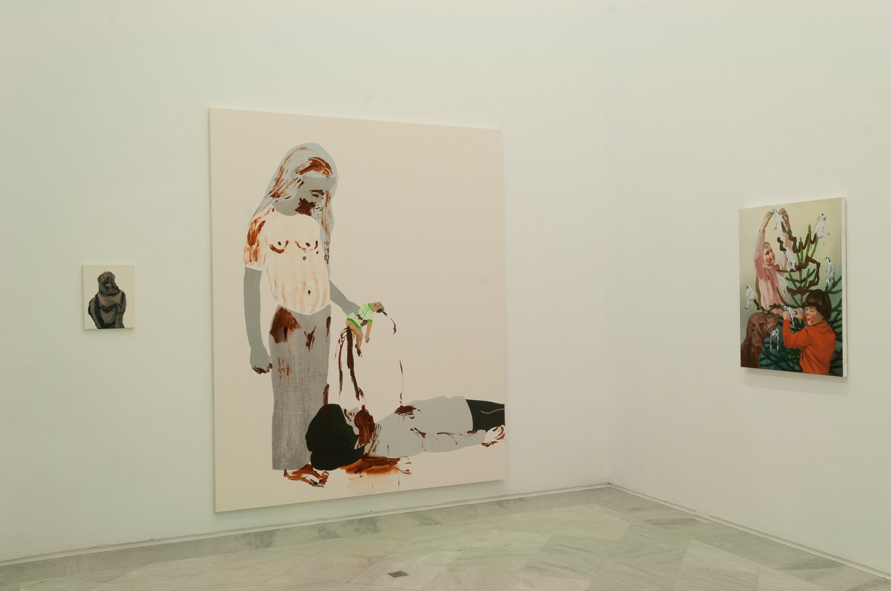 Installation view: Tala Madani, Rear Projection, Centro Andaluz de Arte Contemporáneo, Seville, 2014