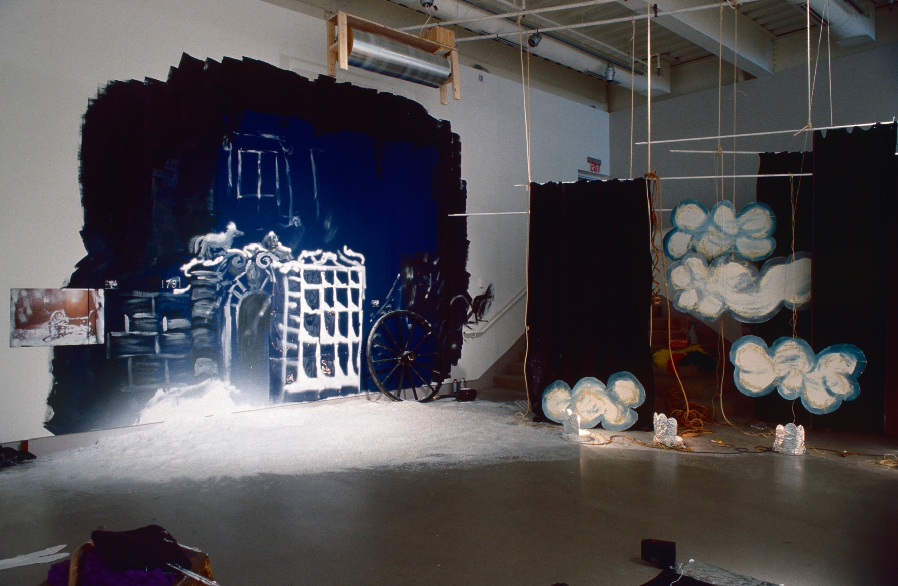 Karen Kilimnik, Backstage at "The Magic Flute", Vienna, December 4, 1791, 1992, Installation view: ICA Philadelphia, 1992