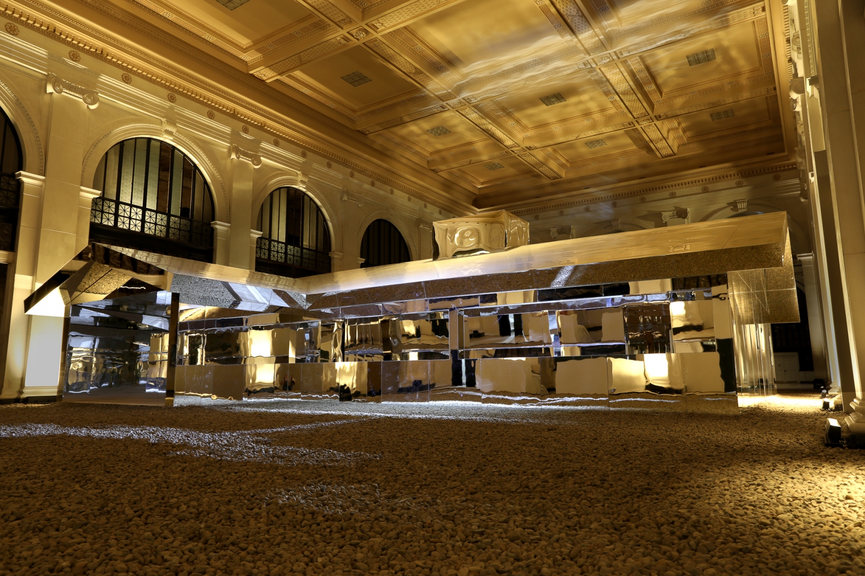 Installation view of Doug Aitken, Mirage Detroit 2018, photography by Conner MacPhee, courtesy the artist and Library Street Collective.