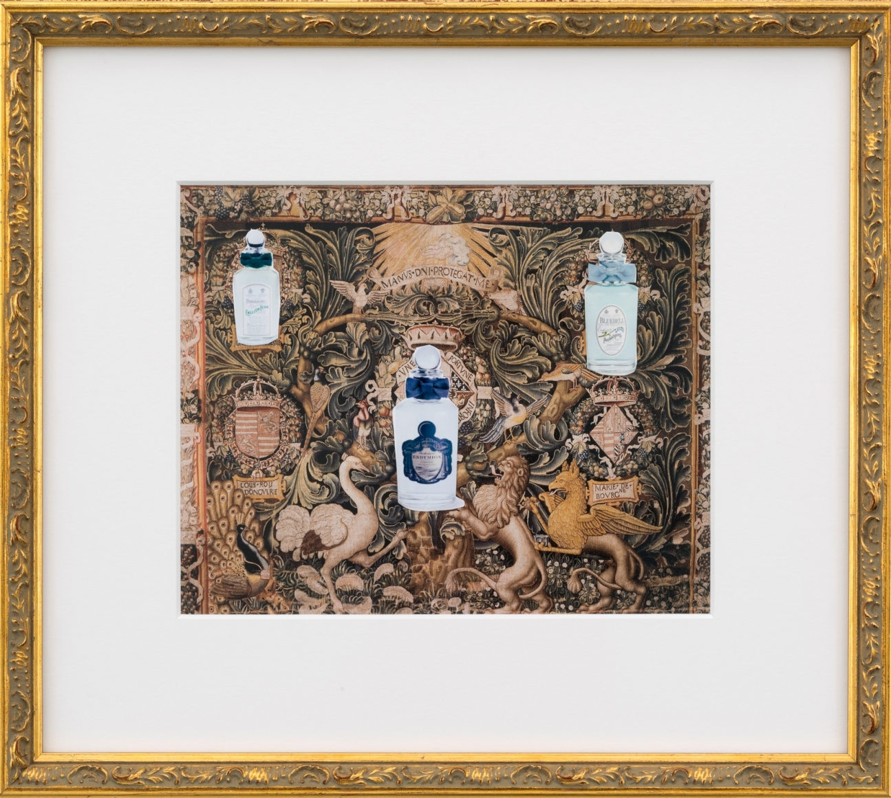 Karen Kilimnik, coat of arms perfumery, the fop's armorial tapestry, 2015