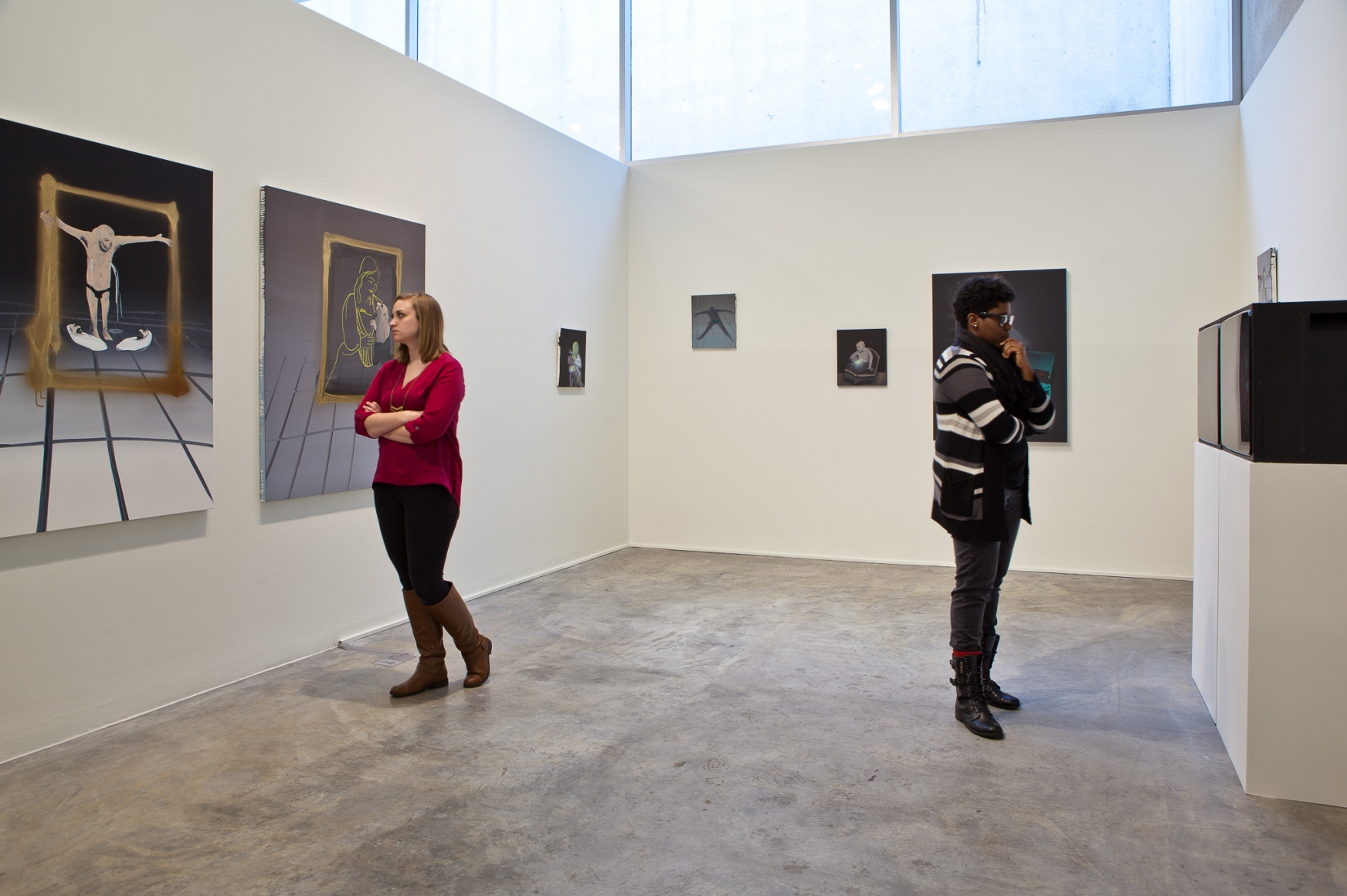 Installation view: Tala Madani: First Light, Contemporary Art Museum St. Louis, 2016
