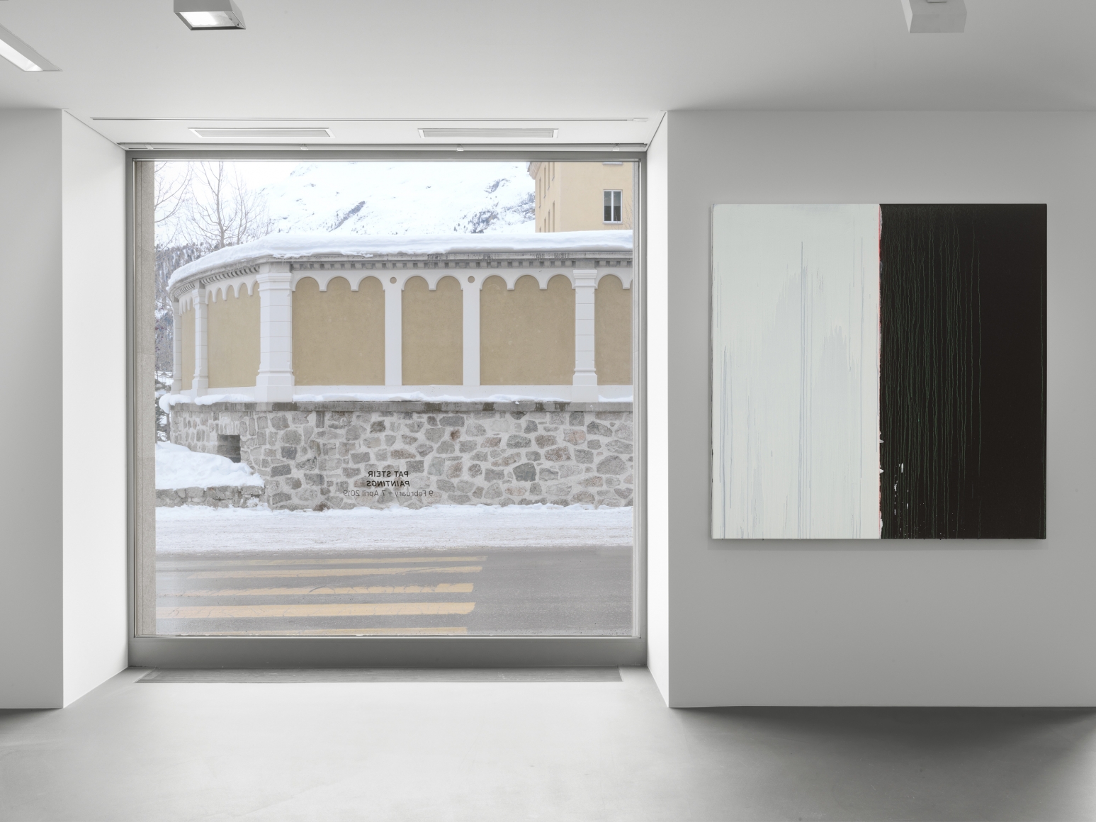 Installation view: Pat Steir, Paintings, Vito Schnabel Gallery, St. Moritz, 2019