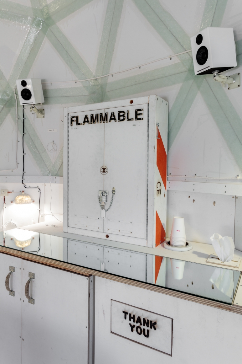Interior view, Tom Sachs, Building #3, 2018
