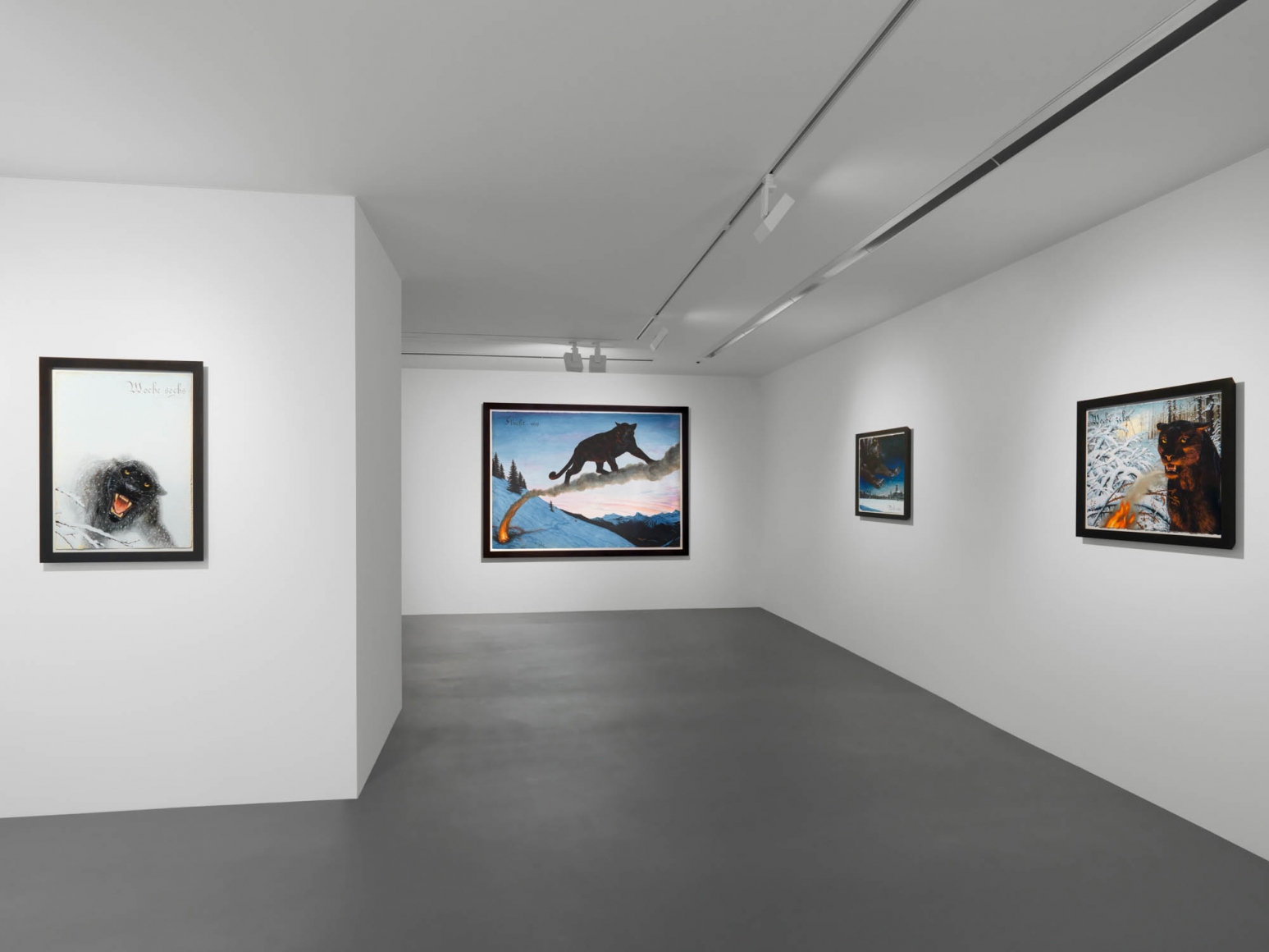 Installation view, Walton Ford, New Watercolors, Vito Schnabel Gallery, St. Moritz