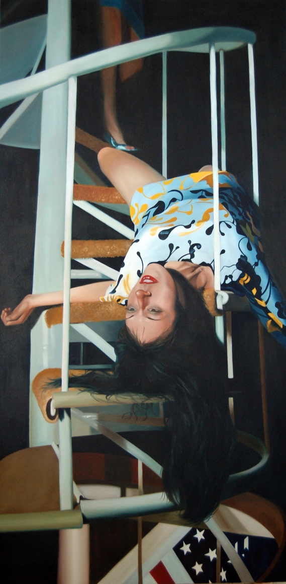 Kelli Vance She Imagined I Could Help Her, 2009 oil on canvas 96 x 48 inches $6,500