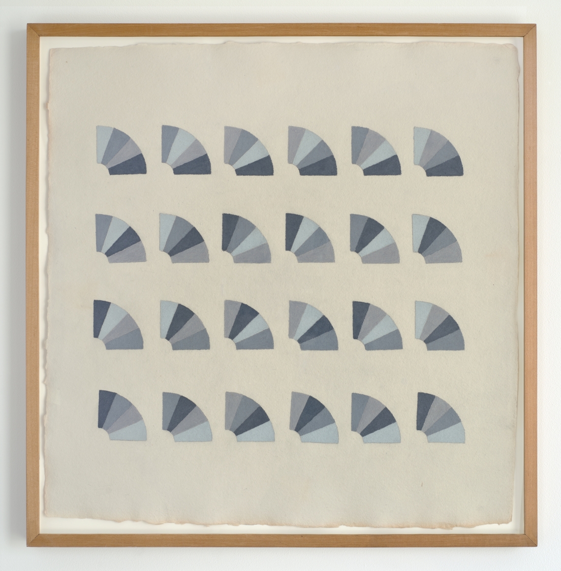 Elaine Reichek Fan Factorial Drawing 1, 1977 colored pencil on handmade paper paper: 20 1/4 x 19 2/4 inches framed: 22 x 21 1/2 inches