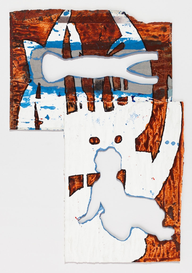 Bo Joseph Virtual Artifacts: Remnants, 2015 ink, acrylic, tempera, gesso and collage on offset printed catalog pages, mounted on board paper: 19 1/8 x 13 1/8 inches frame: 24 1/2 x 18 3/4 inches