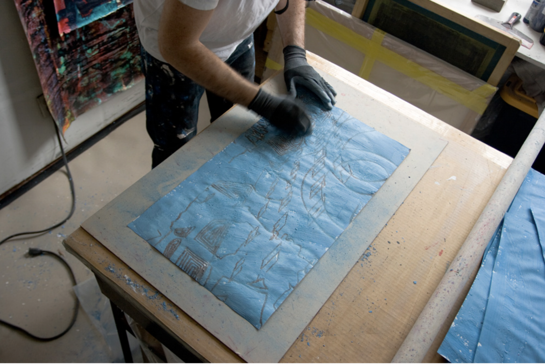 Bo Joseph at work in his Studio, New York