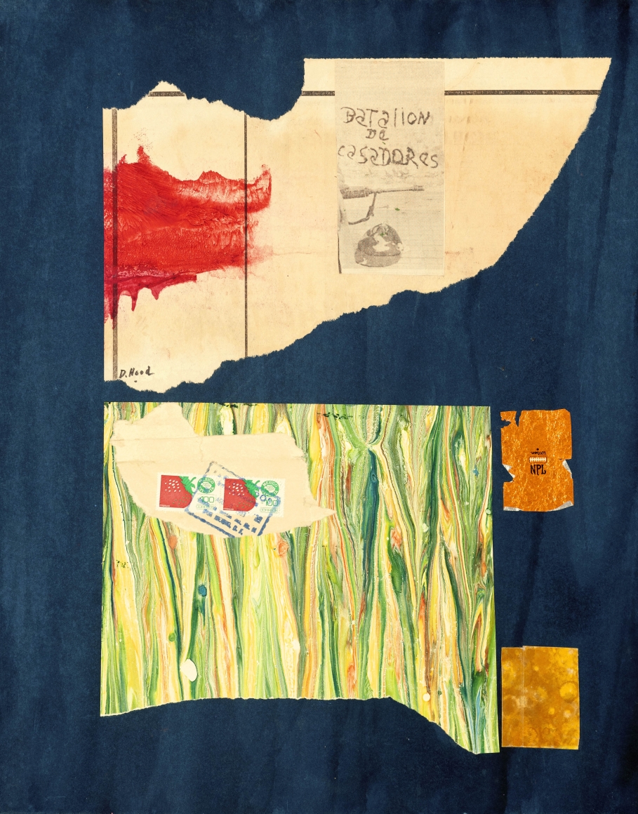 Dorothy Hood Crossing the Border, 1982-1997 collage on mat 20 x 16 inches