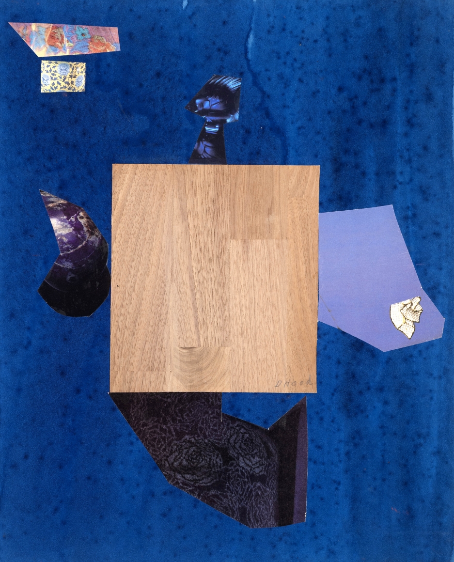 Dorothy Hood Azure with Wood, 1982-1997 collage on mat 20 x 16 1/8 inches
