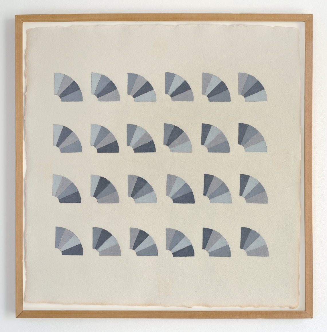 Elaine Reichek Fan Factorial Drawing 3, 1977 colored pencil on handmade paper paper: 20 1/4 x 19 3/4 inches framed: 22 x 21 1/2 inches (