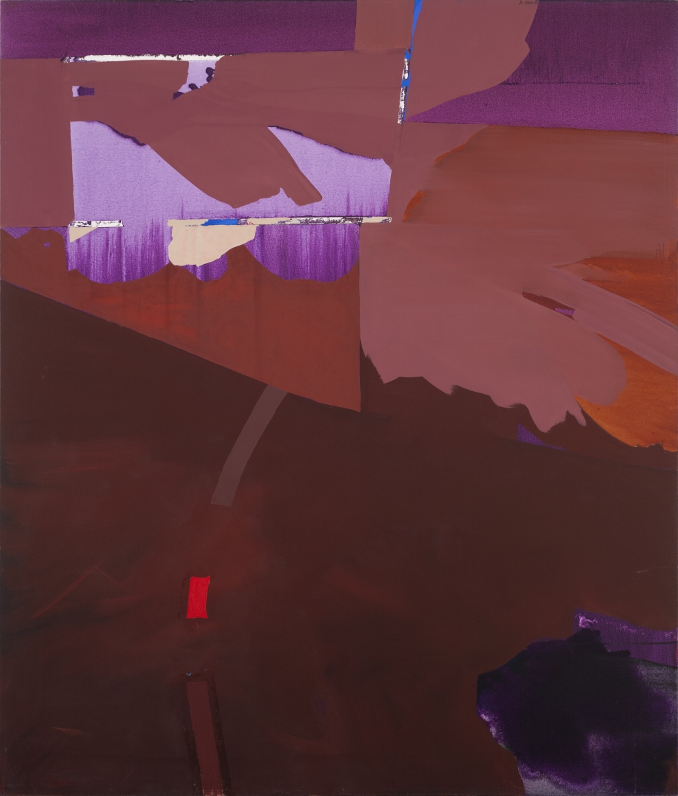 Dorothy Hood Brown Kinetic, 1982 oil on canvas 70 x 60 x 1 1/4 inches