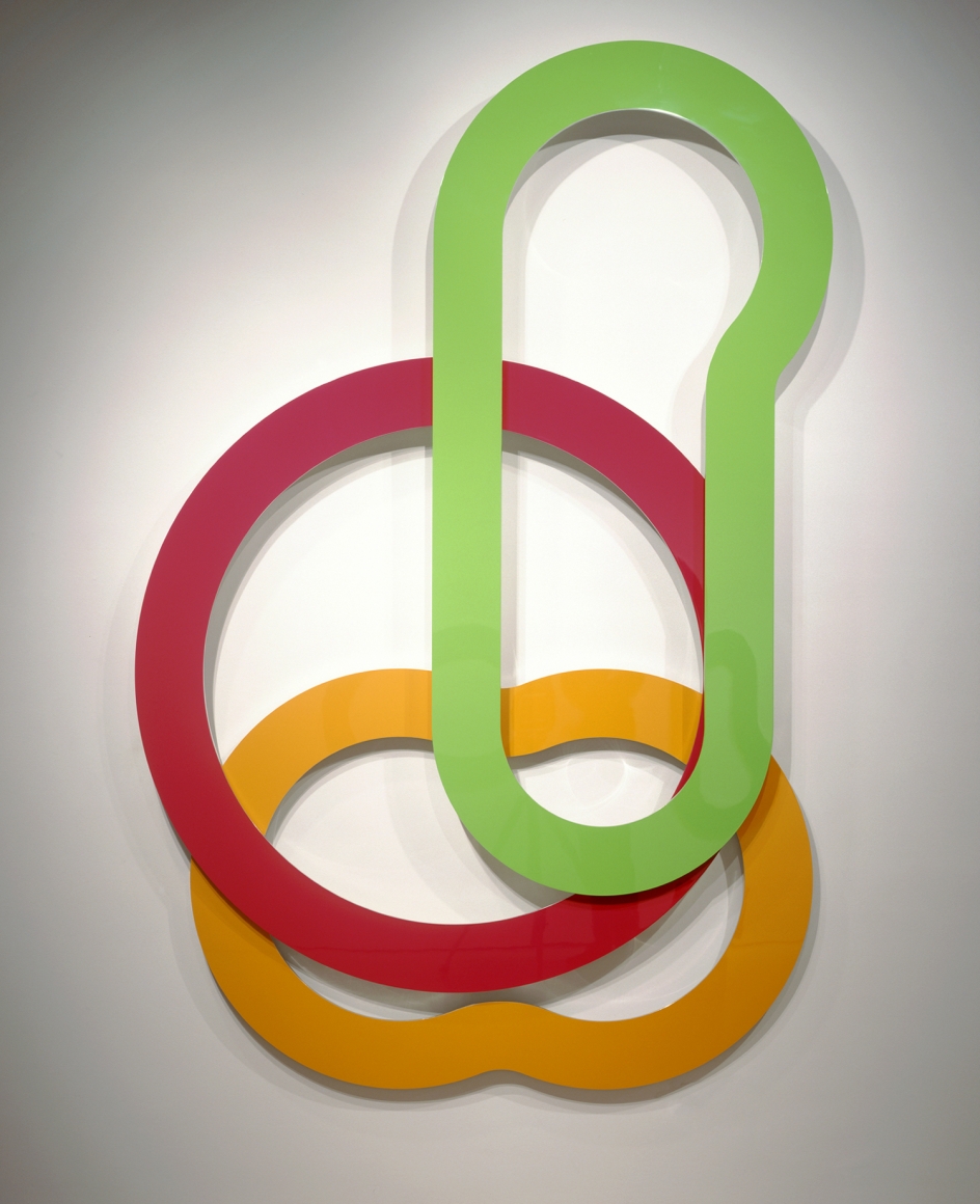 Christian Eckart, 3-Unit Superimposed Circuit Painting, 2006, acrylic urethane on 1/2 inch aluminum plate, 114 x 75 inches