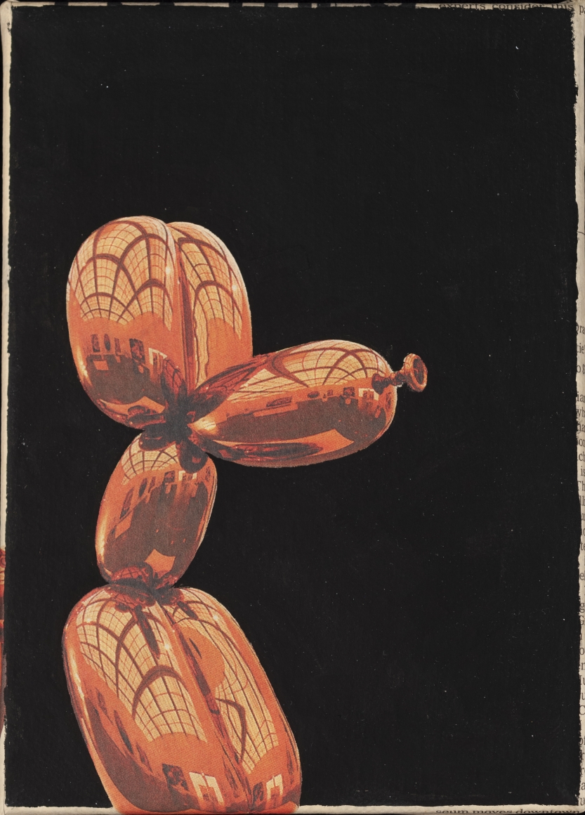 Anne Deleporte Jeff, 2014 newsprint and gesso 7 x 5 inches
