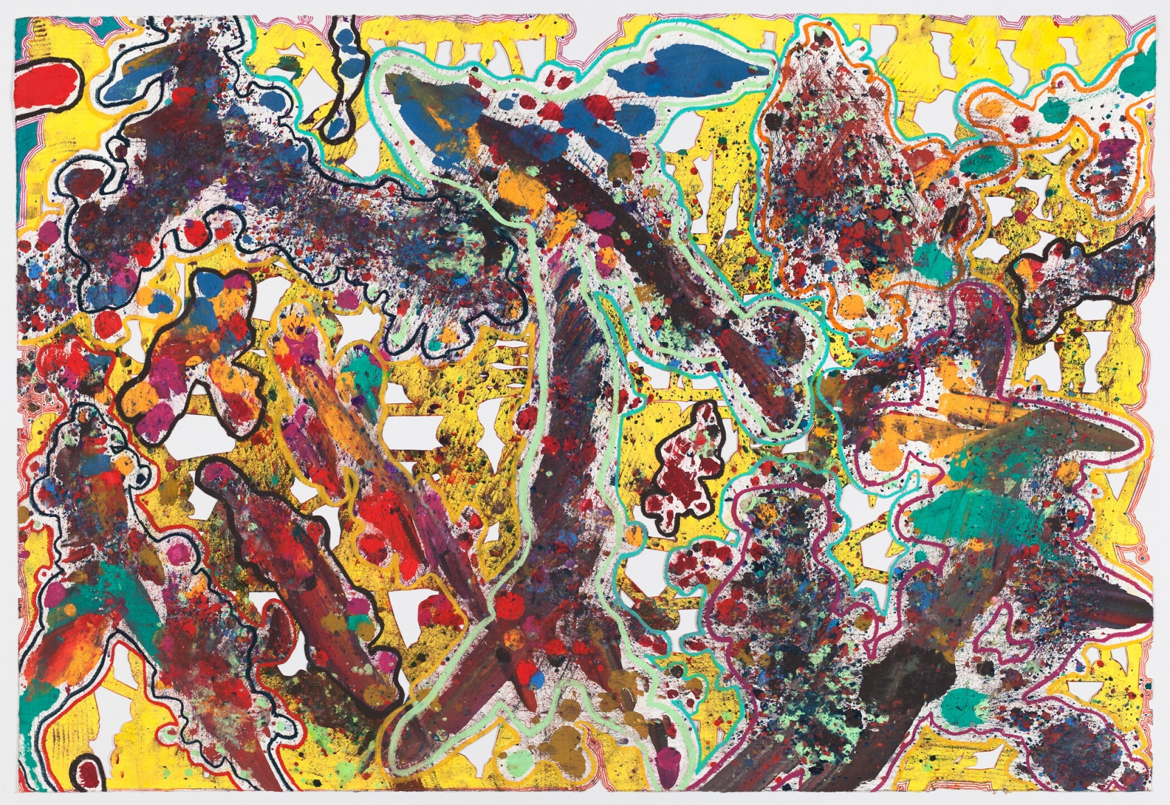 Bo Joseph Experiments in Expiration: Dalliance, 2015 oil pastel, colored pencil and acrylic on paper paper: 30 x 44 inches frame: 35 3/4 x 49 5/8 inches