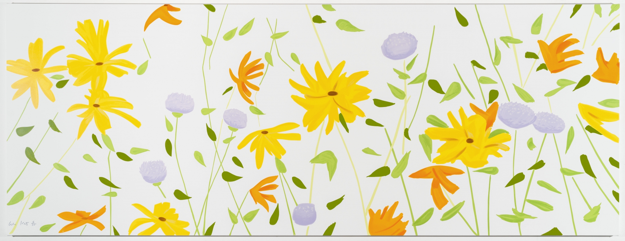 Alex Katz Summer Flowers, 2018 silkcreen on canvas 42 x 111 x 1.5 inches Edition of 35 $60,000