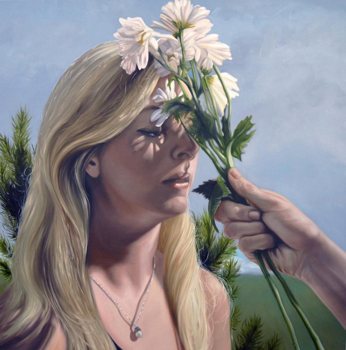 Kelli Vance In An Attempt to Detach Ourselves, 2016 oil on canvas 40 x 40 inches $4,000