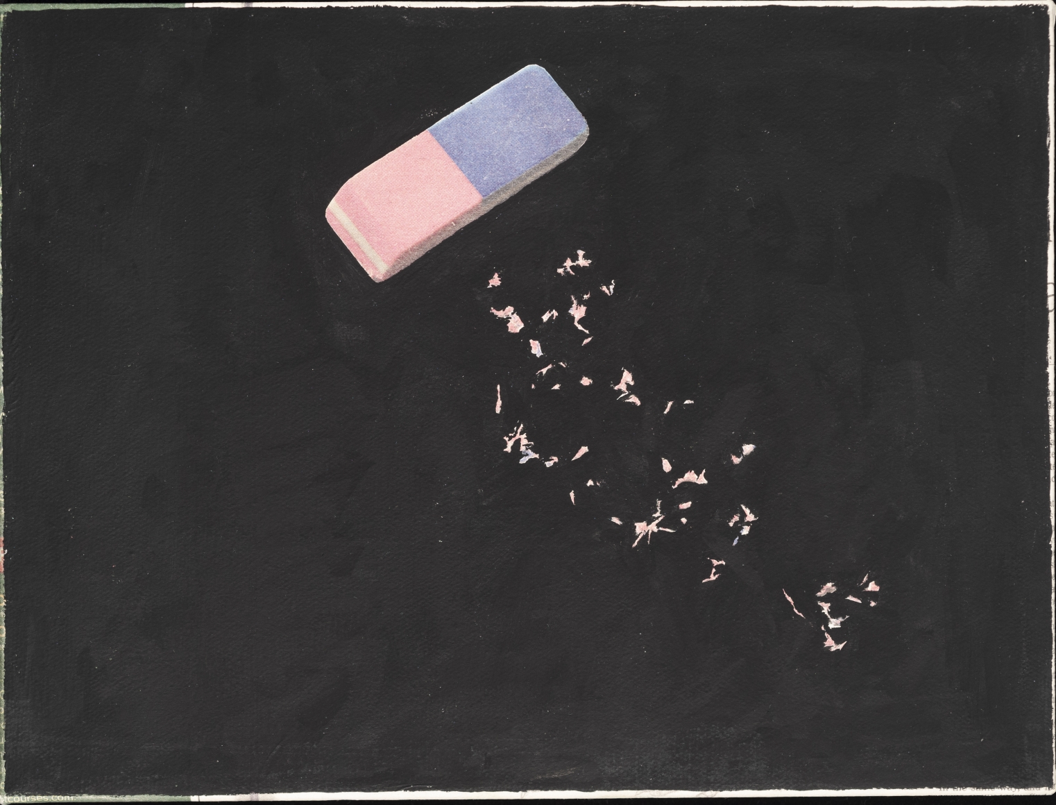 Anne Deleporte Book Review, 2014 newsprint and gesso 9 x 12 inches