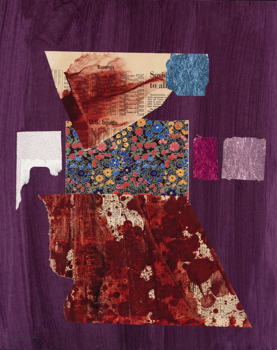 Dorothy Hood U.S. Bonds, 1982-1997 collage on mat 20 x 16 inches