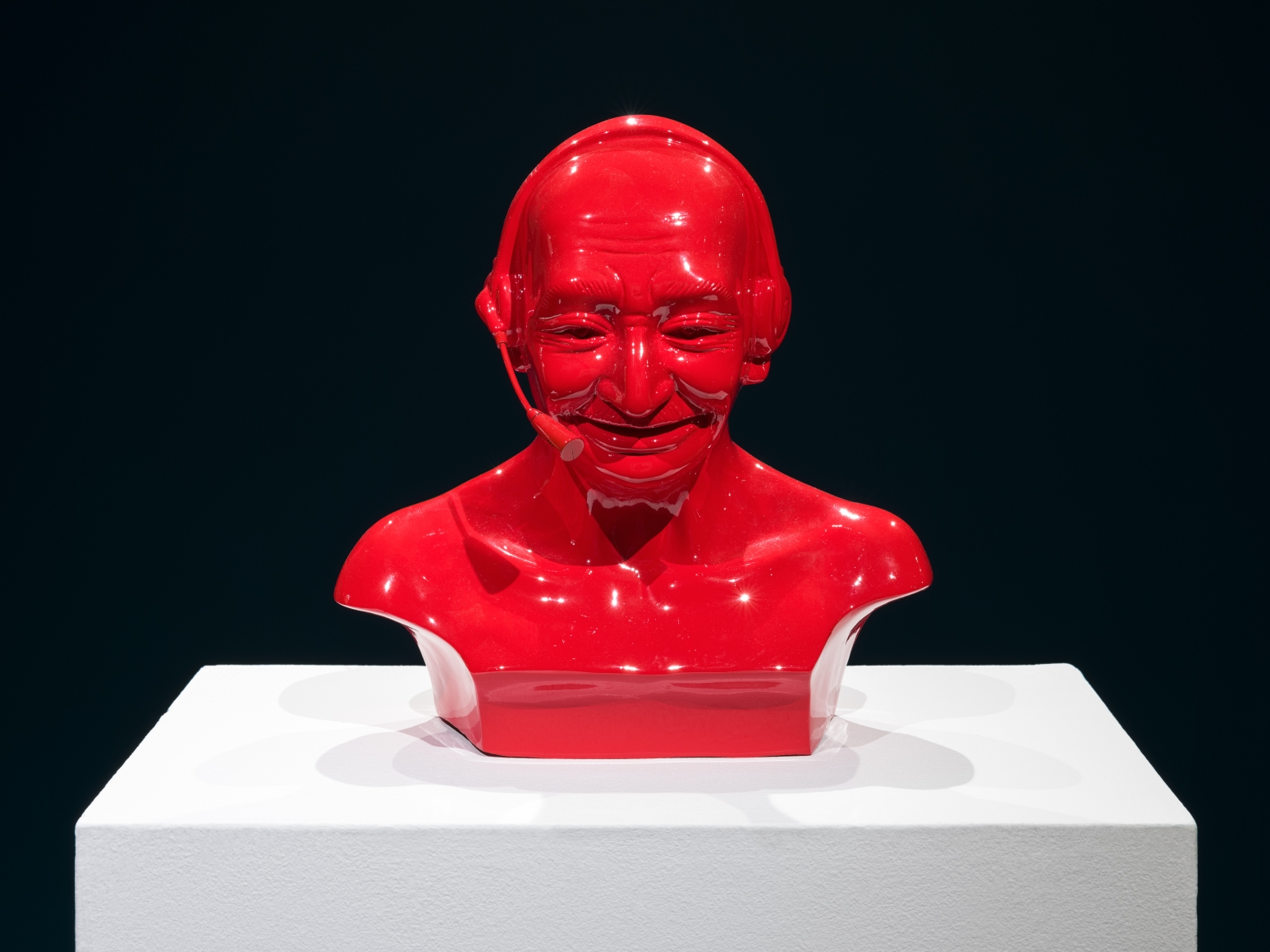Debanjan Roy India Shining 11 (Gandhi bust with headphones) 2009 Fiberglass and automotive paint 13 x 13 x 8 in