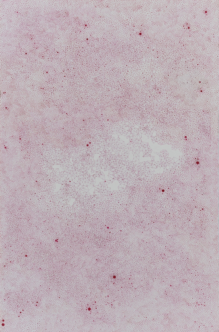 Sathi Guin Connect - 2, 2019 Watercolor on paper 39.60h x 27.50w in