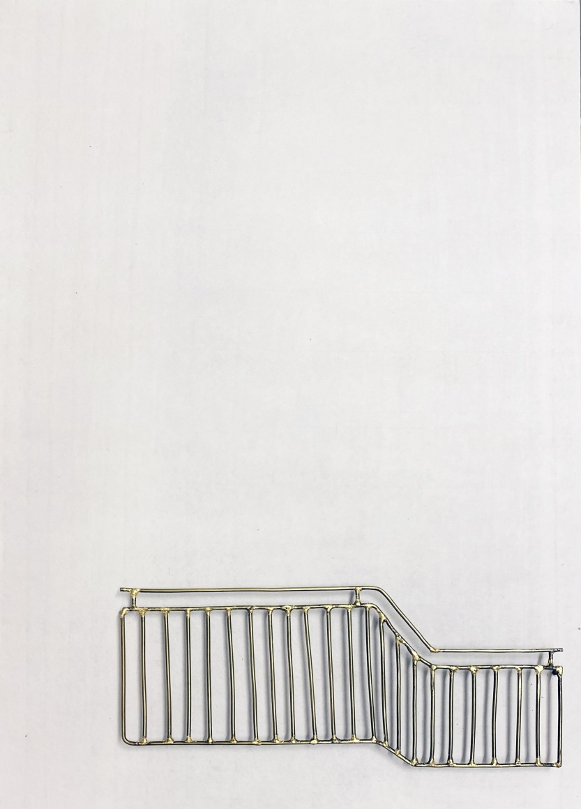 Najmun Nahar Keya Yume-no-sen (21) Gas welded brass and gold leaf on Japanese paper, wood, archival glue 12 x 9.4 in. 2019