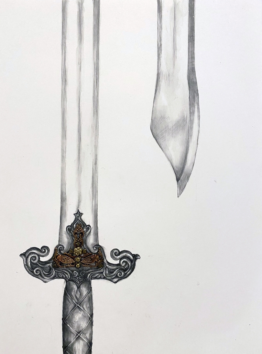 Promotesh Das Pulak Untitled (Beautiful way to die) (9) 2019 Drawing on paper, brass, copper 16 x 12 in.