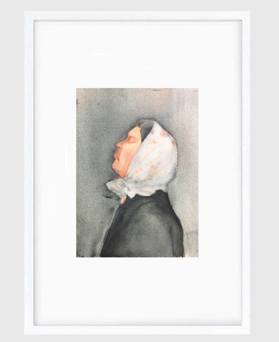 Sujith S.N. Untitled (Portrait) 7, 2020 Watercolor on paper 6 x 6.5 in SOLD