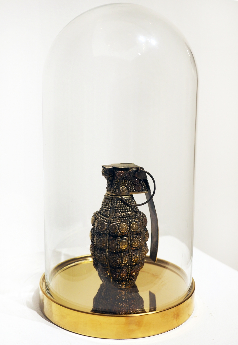 P.D. Pulak Untitled (For a pretty small explosion) Brass 4.5 x 2.75 in. 10.5 x 5 in. 2019