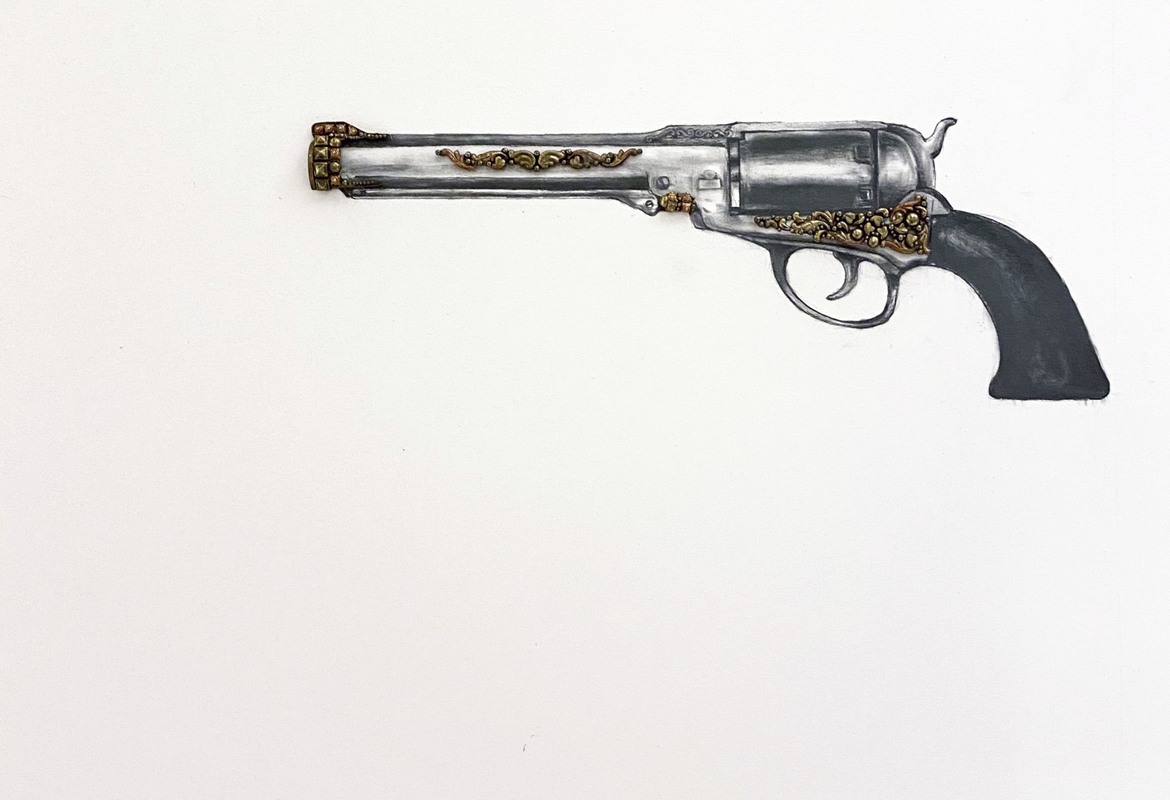 Promotesh Das Pulak Untitled (Beautiful way to die) (1) 2019 Drawing on paper, brass, copper 12 x 16 in.