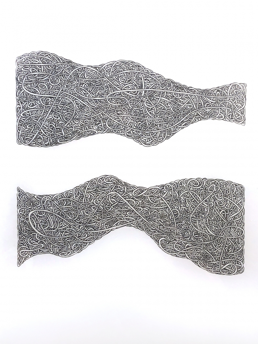 Grace Beck The Flow of Beauty, The Flow of Pain, Like Water, 2018 Graphite on rag paper 9h x 6w in