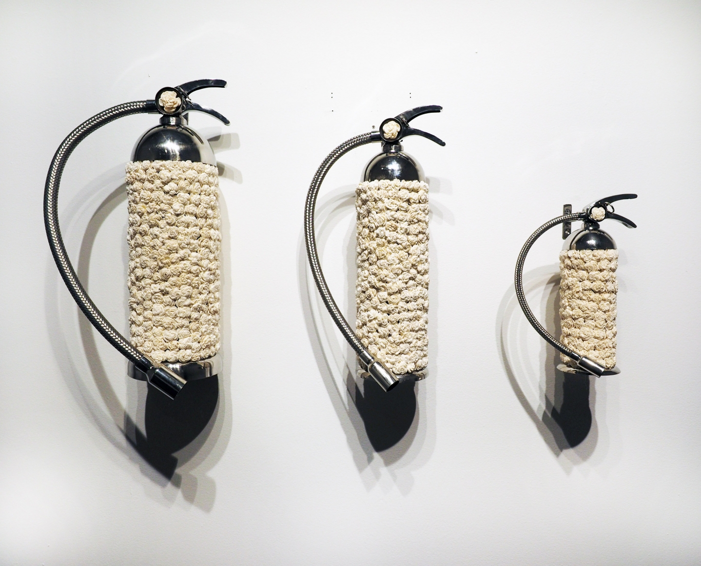 P.D. Pulak Untitled (For Small Medium Large fires) Shola flowers, resin 18 x 32.5 in. 2019