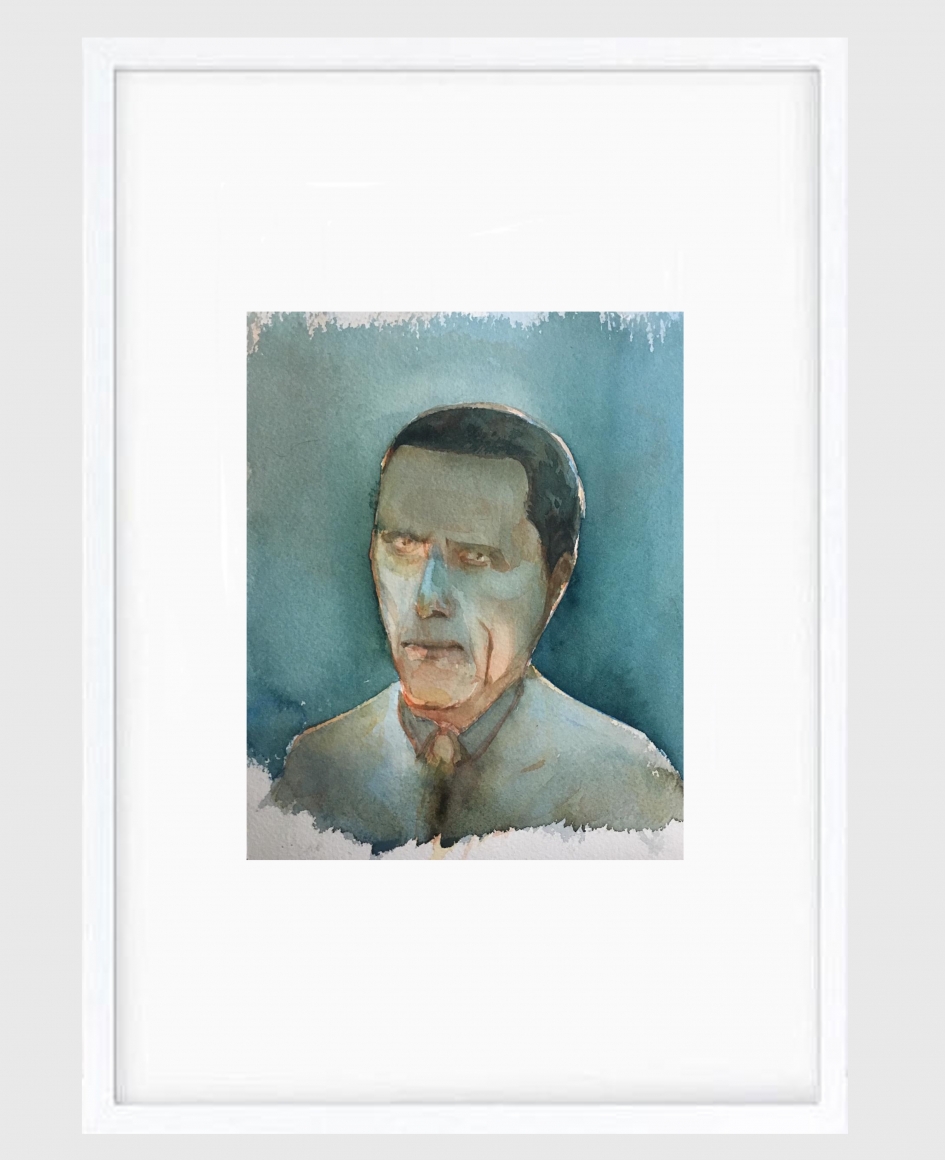 Sujith S.N. Untitled (Portrait) 2, 2020 Watercolor on paper 6h x 6.50w in