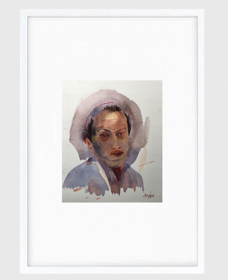 Sujith S.N. Untitled (Portrait) 22, 2020 Watercolor on paper 7h x 6w in