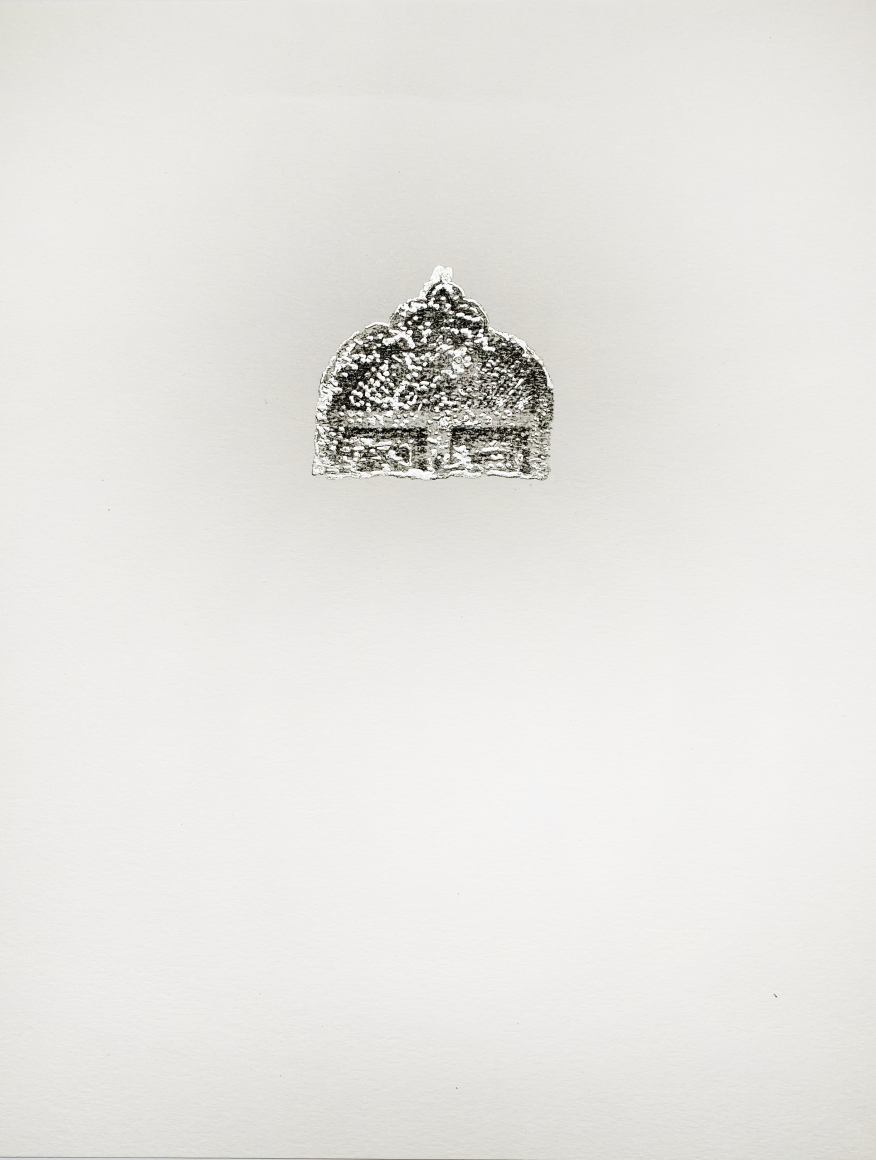 Najmun Nahar Keya Corinthian Dhaka (3) Charcoal, graphite, rabbit skin glue, silver, on Fabriano archival paper 11 x 14 in. 2019