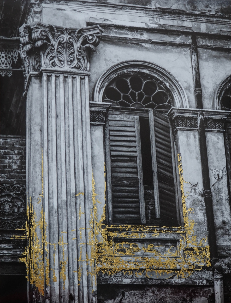 Najmun Nahar Keya Kintsugi Dhaka (16), 2020 Photograph on archival paper, gold leaf, archival glue 16h x 12w in