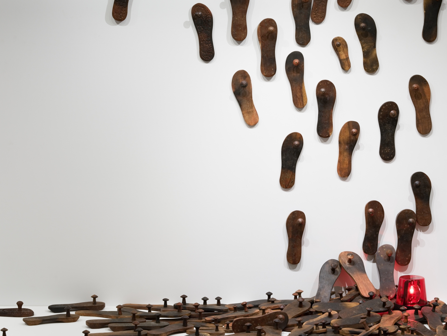 G. R. Iranna Untitled (Paduka Installation) (Detail) 2013 Mixed media installation Dimensions variable