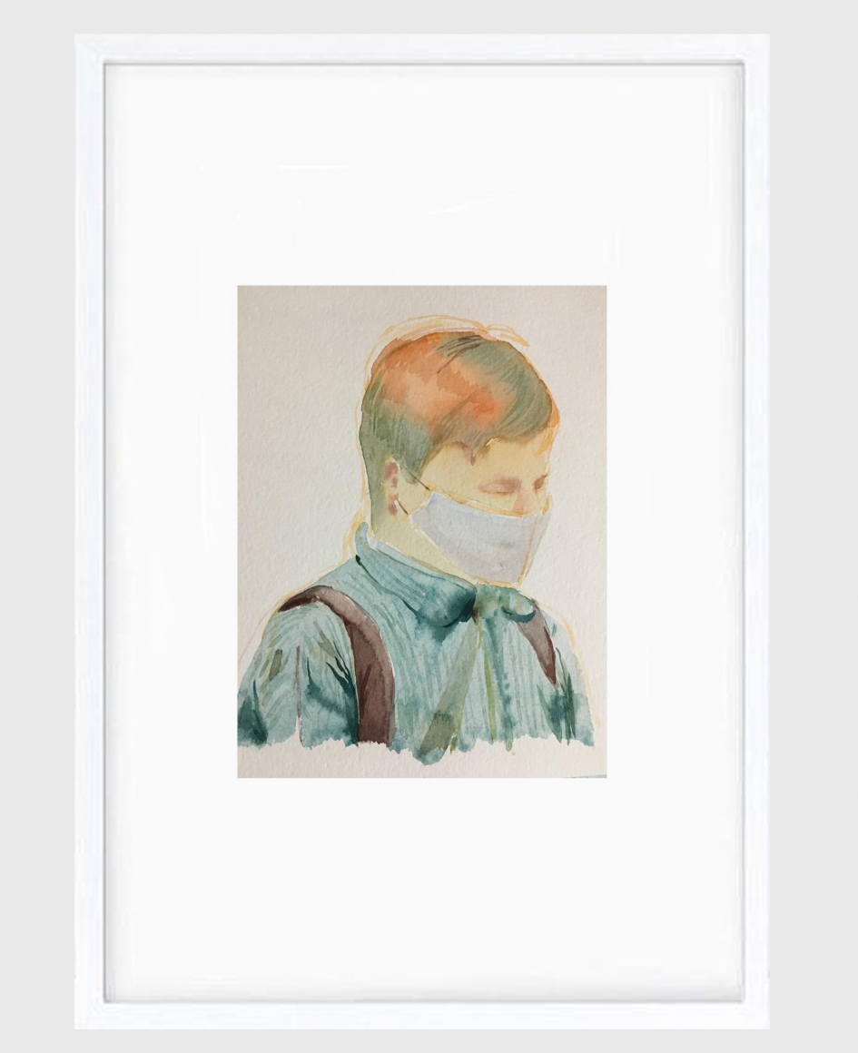 Sujith S.N. Untitled (Portrait) 19, 2020 Watercolor on paper 6h x 6.50w in